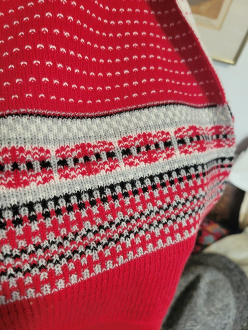 Talbots Wool Blend Fairisle Patterned Rectangular Scarf - Picture 3 of 3